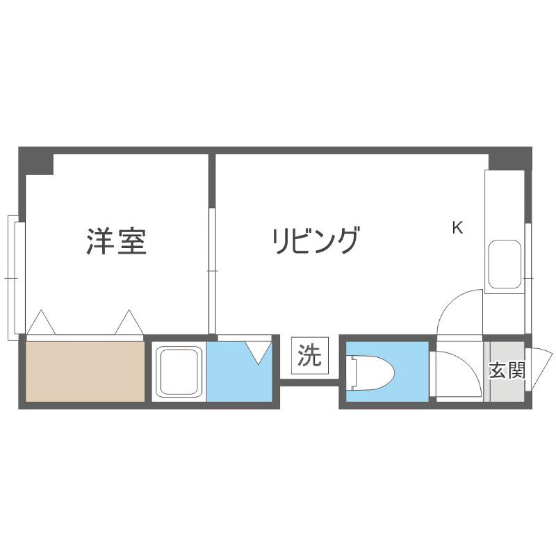 フォースI(1DK/3階)の間取り写真