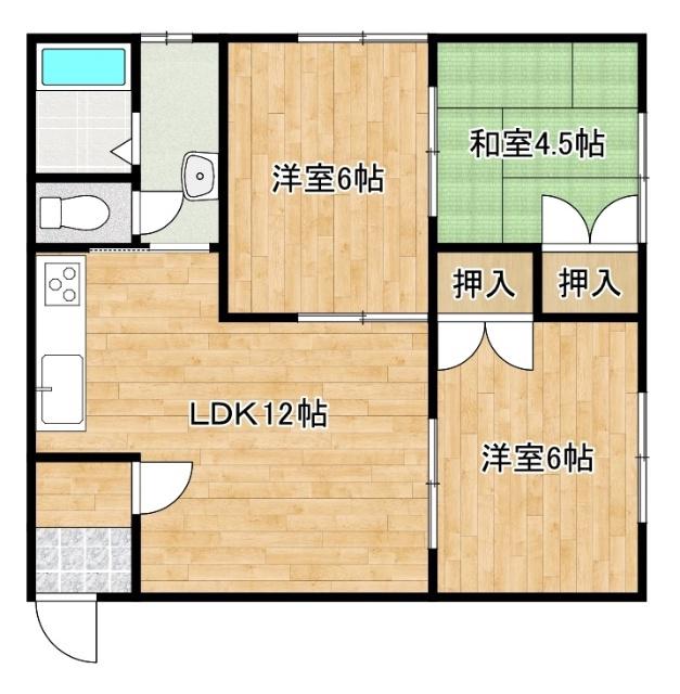 グランドパークN811第3(3LDK/2階)の間取り写真