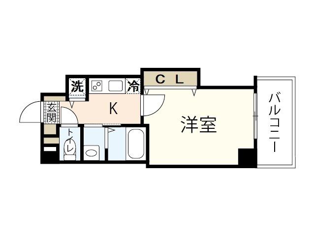 クレスト池之子(1K/5階)の間取り写真