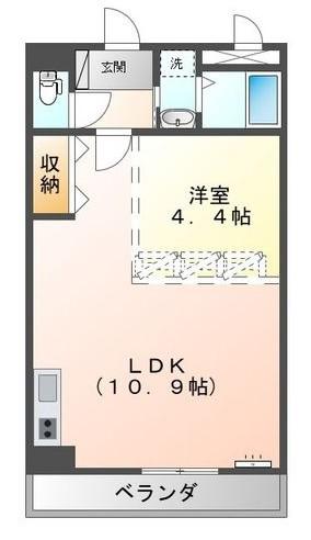 ロイヤルヒル岩松I(1LDK/1階)の間取り写真