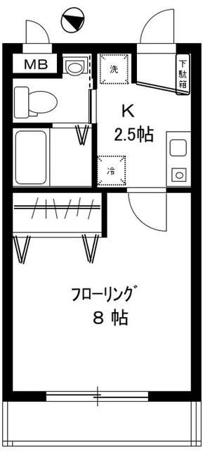 ロイヤルハイツ(1K/2階)の間取り写真