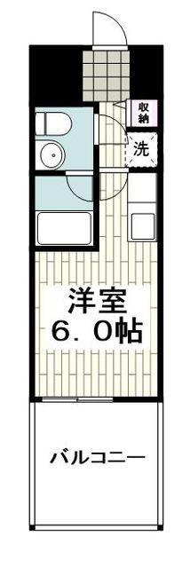 ウエストカミオ(ワンルーム/5階)の間取り写真