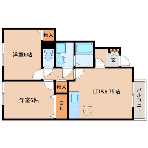 リヴェール・ヴィラ(2LDK/1階)の間取り写真