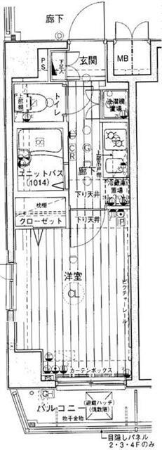メインステージ代々木公園(1K/2階)の間取り写真