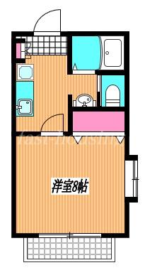 ミルトンキーンズ(1K/2階)の間取り写真
