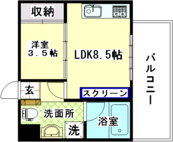 ALIVIO(1LDK/5階)の間取り写真