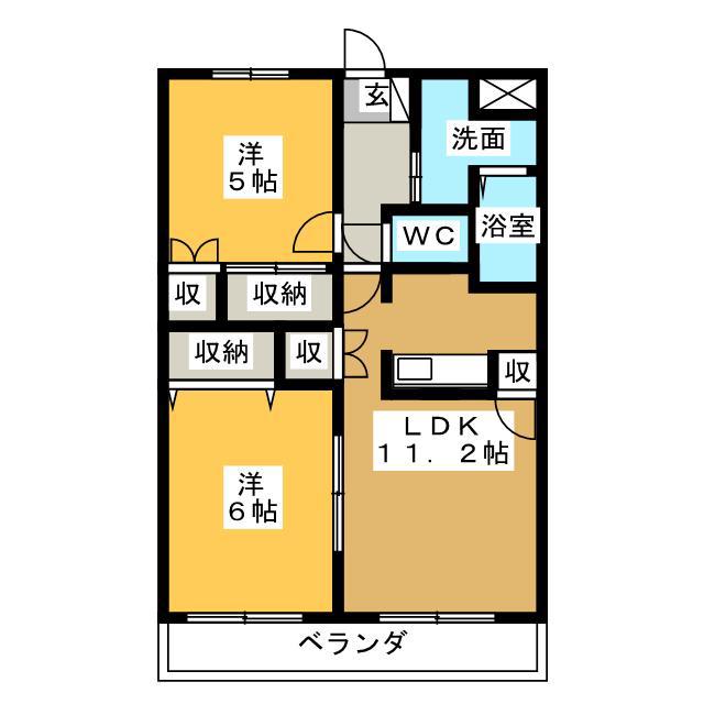 エクセレンス(2LDK/1階)の間取り写真