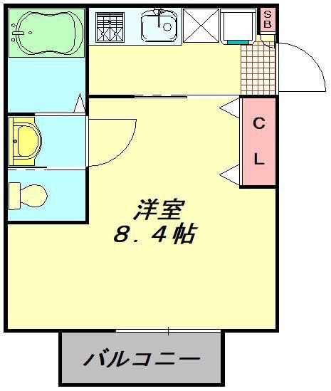 キャメル幸手(1K/2階)の間取り写真