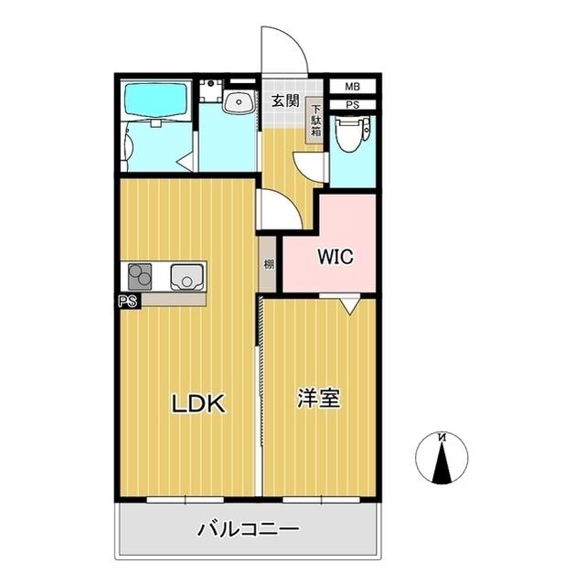 OKITAシティーハウス(1LDK/3階)の間取り写真