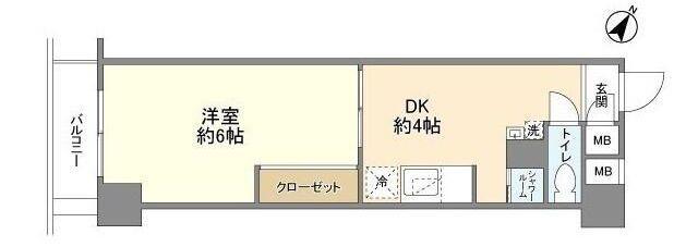 トーア川崎マンション(1DK/3階)の間取り写真