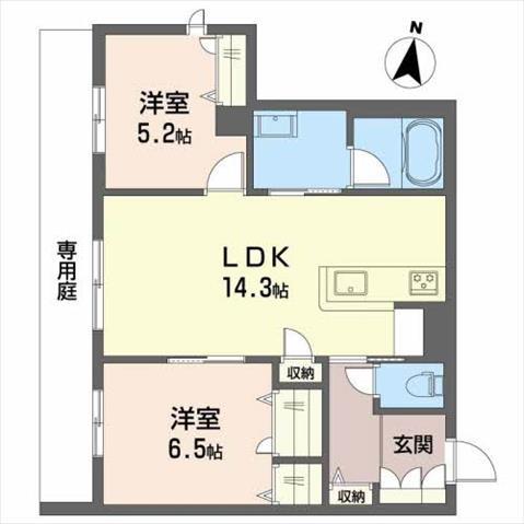 BLOOM STAGE(2LDK/1階)の間取り写真