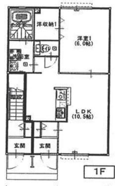 プリミエールかがやきの丘(1LDK/1階)の間取り写真