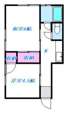 東方ハイツ(2DK/1階)の間取り写真