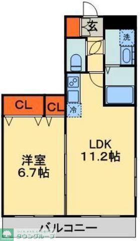 オリエンタルコート千葉中央Ⅱ(1LDK/4階)の間取り写真
