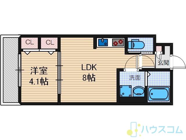 オルタンシアキューブ(1LDK/1階)の間取り写真