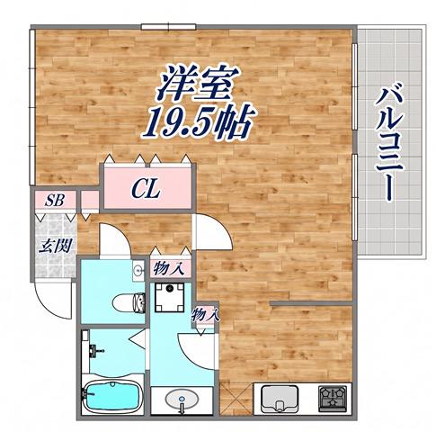 マークハーゲン 住居(ワンルーム/2階)の間取り写真