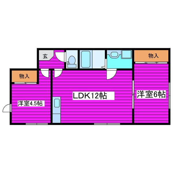 マロンビル(2LDK/3階)の間取り写真