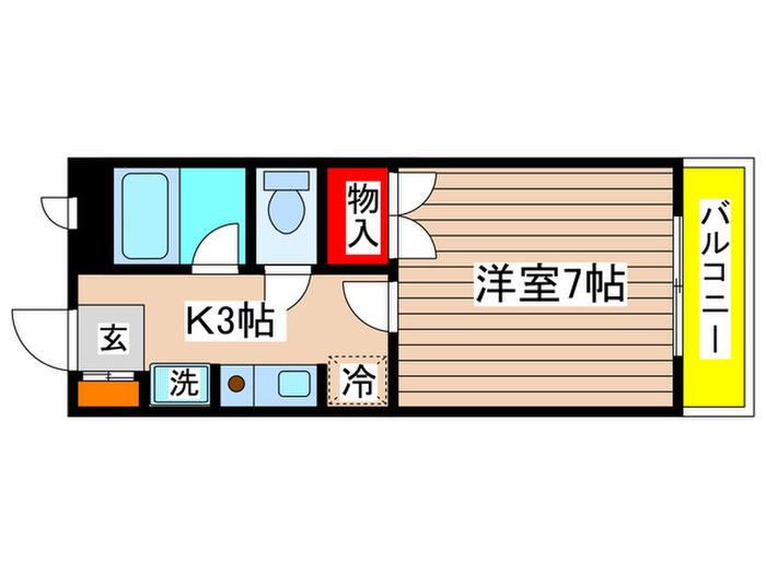 ヨヒミノカユタ(1K/4階)の間取り写真
