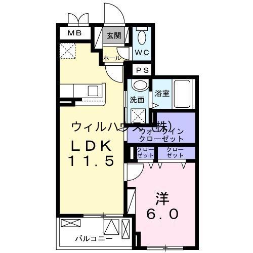 ルーセント ファーロ(1LDK/2階)の間取り写真