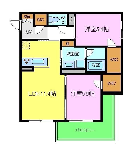 シャーメゾン ラ フェリーチェ(1SLDK/1階)の間取り写真