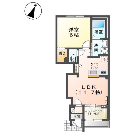 メゾン唐沢(1LDK/1階)の間取り写真