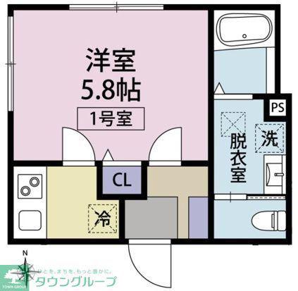 ルクシア桜ヶ丘(1K/3階)の間取り写真