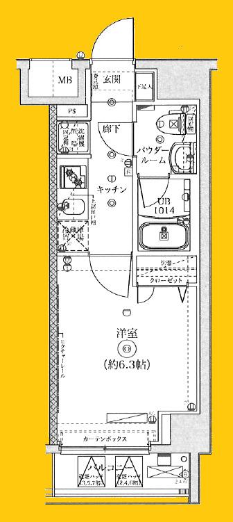 SQUARE CITY YOKOHAMA YAMATE(1K/3階)の間取り写真