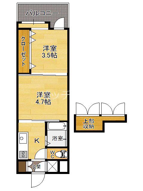NO54 WES PROJECT博多駅南(2K/11階)の間取り写真