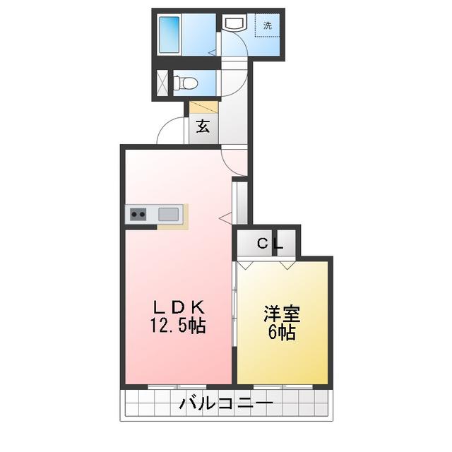 ドルチェ(1LDK/2階)の間取り写真