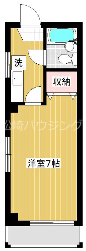 シティマンション(1K/2階)の間取り写真