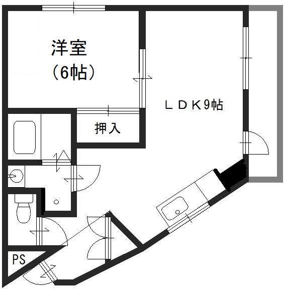 クレインビル3(1LDK/2階)の間取り写真