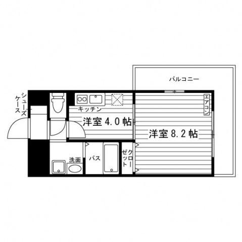エクセラン平尾(1DK/7階)の間取り写真