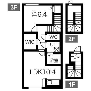 FRAISPOIR(1LDK/3階)の間取り写真