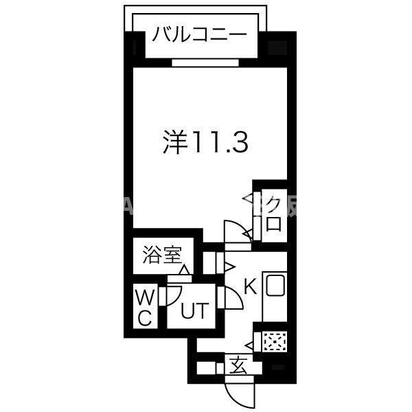 ルミエール野田阪神 本館(1K/9階)の間取り写真