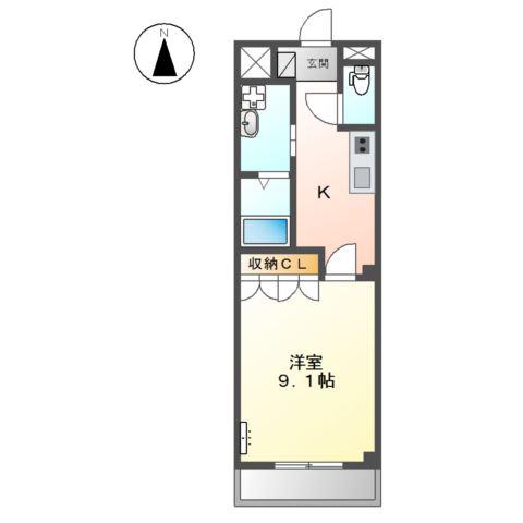 I HOUSE(1K/3階)の間取り写真