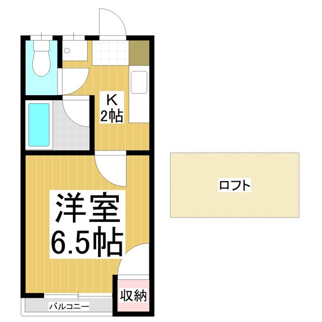 プチハウス三輪(1K/2階)の間取り写真