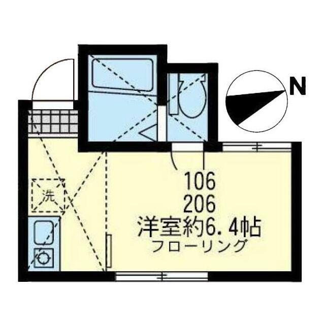 ユナイト大倉山マクリントックの杜(ワンルーム/1階)の間取り写真