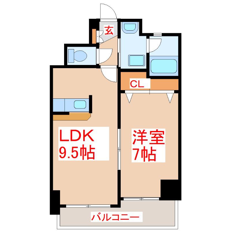 さくらヒルズマリンポート(1LDK/6階)の間取り写真
