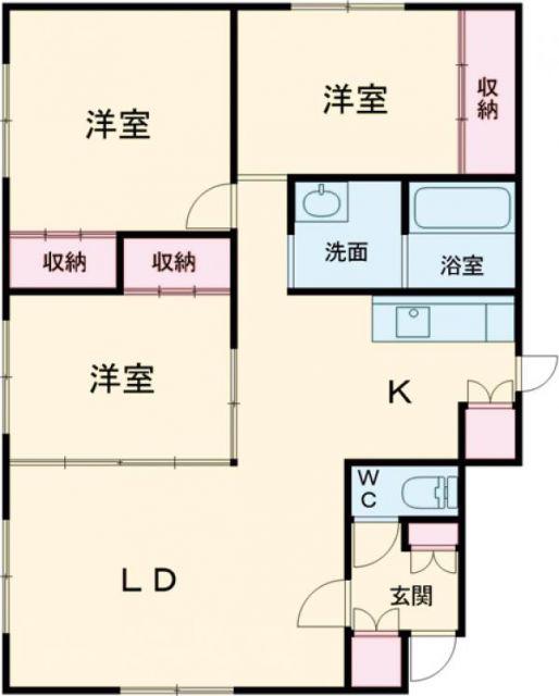 大空ハイツ(3LDK/1階)の間取り写真