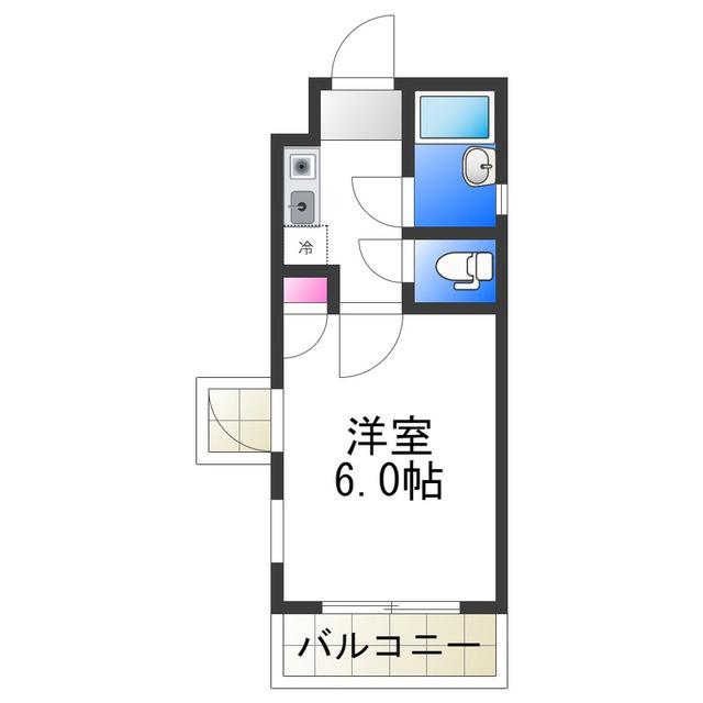 シャルマンフジ北花田(1K/4階)の間取り写真