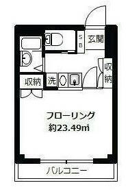 ベルジュ目黒(1K/4階)の間取り写真