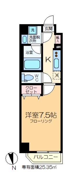 ハイズ綾瀬駅前(1K/2階)の間取り写真