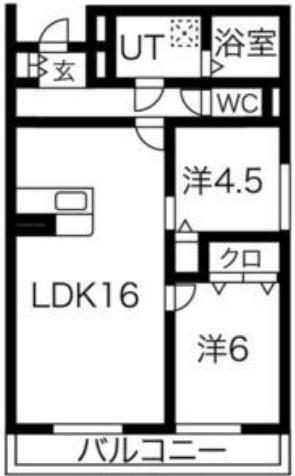 RANA COURT(2LDK/2階)の間取り写真