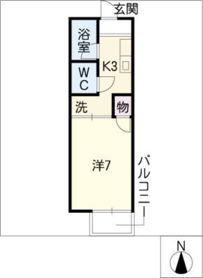 ジュネス代万(1K/2階)の間取り写真