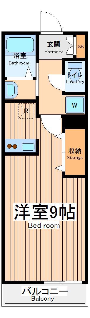 相模ブリッサ(ワンルーム/2階)の間取り写真