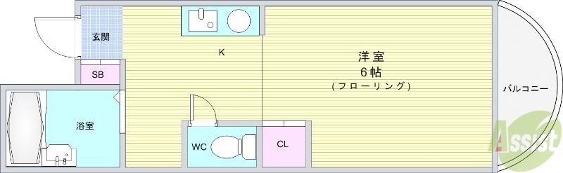 コスモ78(1K/1階)の間取り写真
