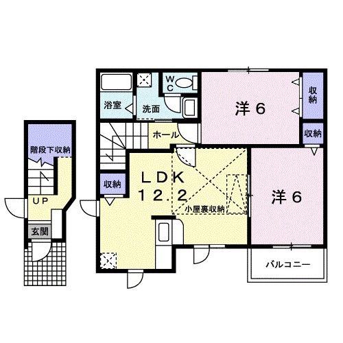ベル・クレールB(2LDK/2階)の間取り写真