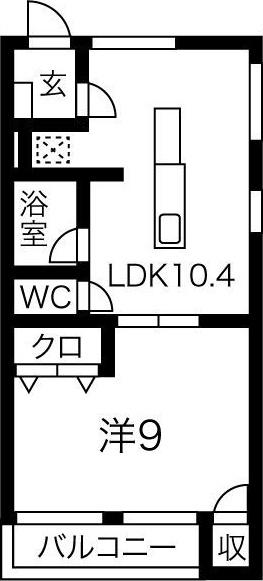 第3ハイツ志津(1LDK/2階)の間取り写真