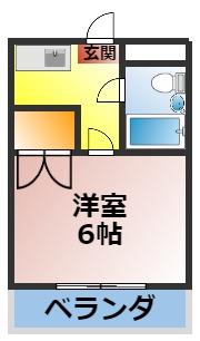 ドミール井ヶ谷(1K/2階)の間取り写真