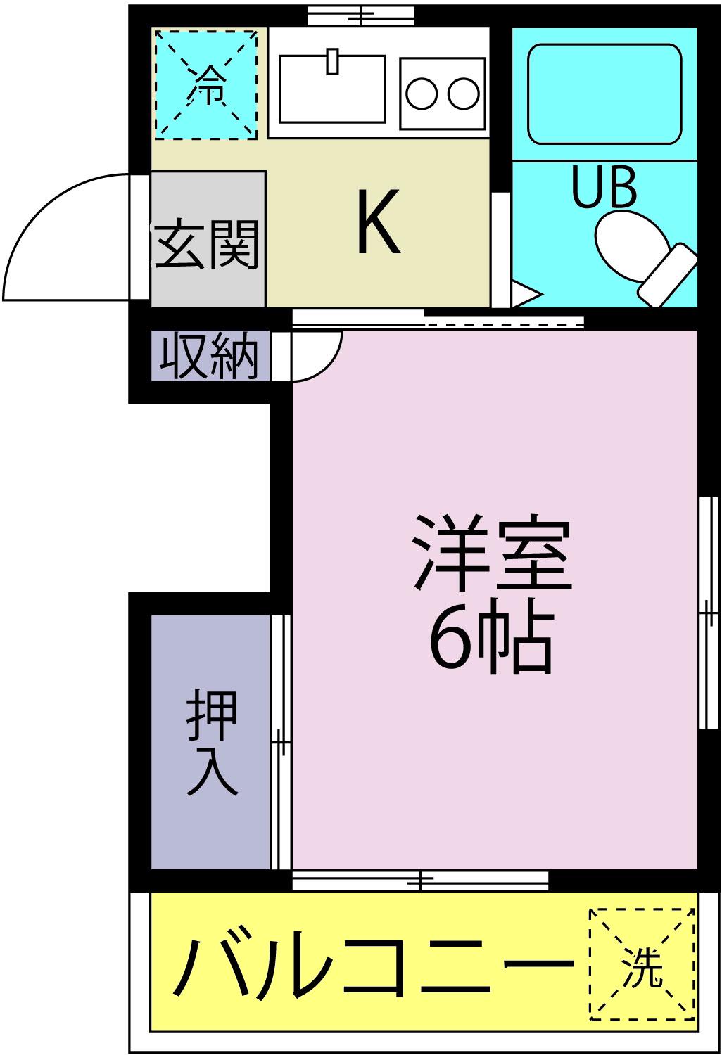 サンハイツ俊(1K/3階)の間取り写真